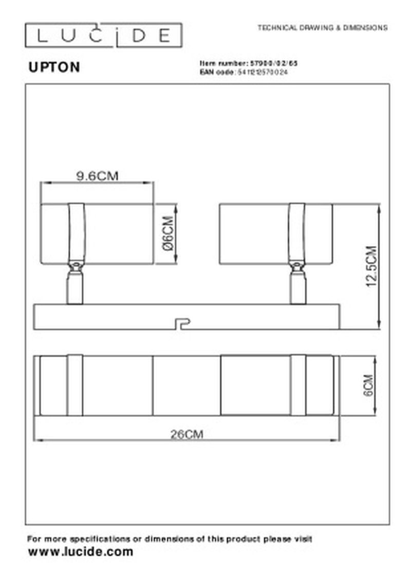 Lucide UPTON - Stropné bodové svietidlo - 2xGU10 - Smoke Grey